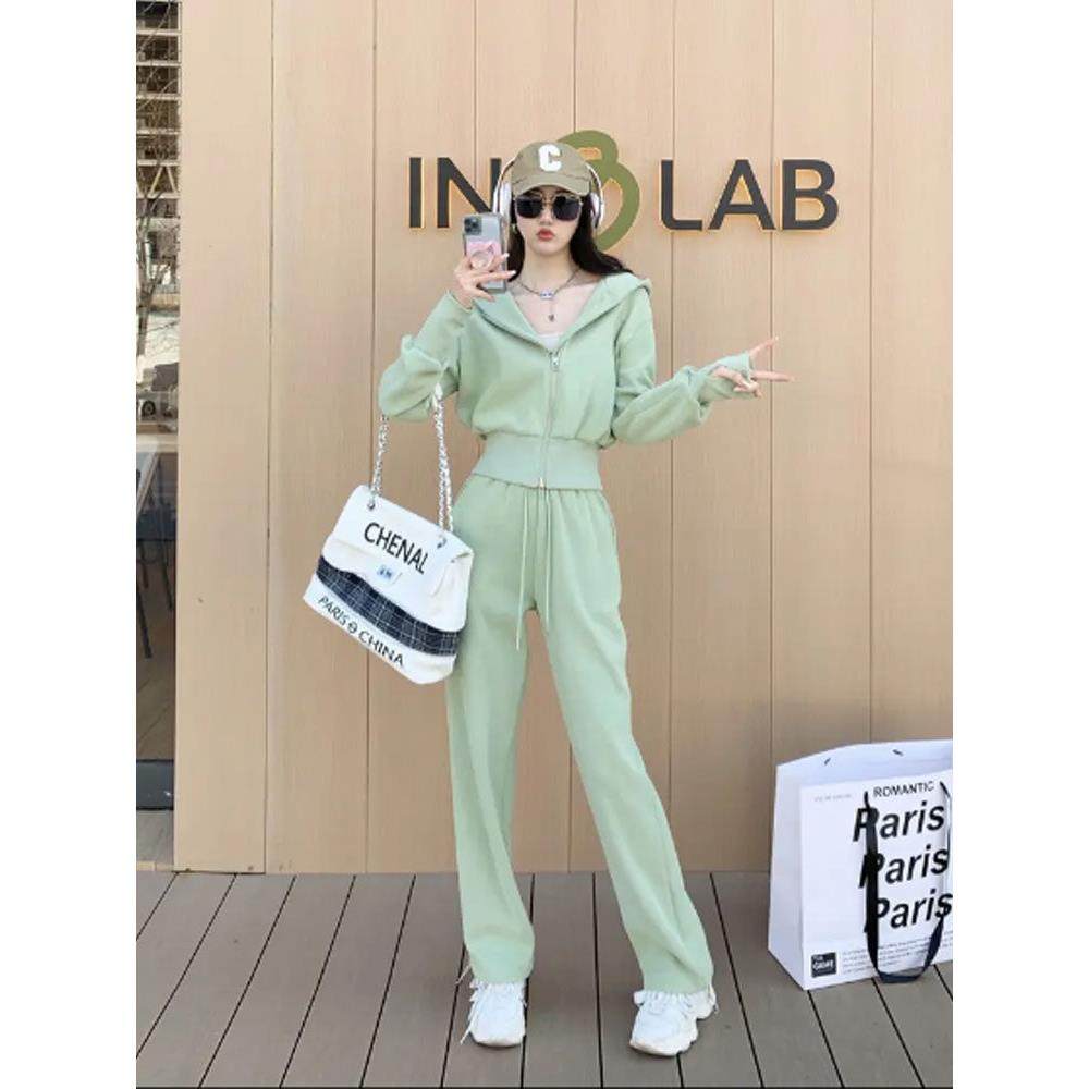 LILY MOST休闲 运动套装女春秋新款小个子高腰显瘦卫衣长裤两件套