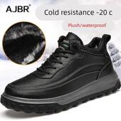 软底休闲爸爸鞋 男士 加绒保暖中老年运动鞋 冬季 加厚高帮雪地靴 棉鞋