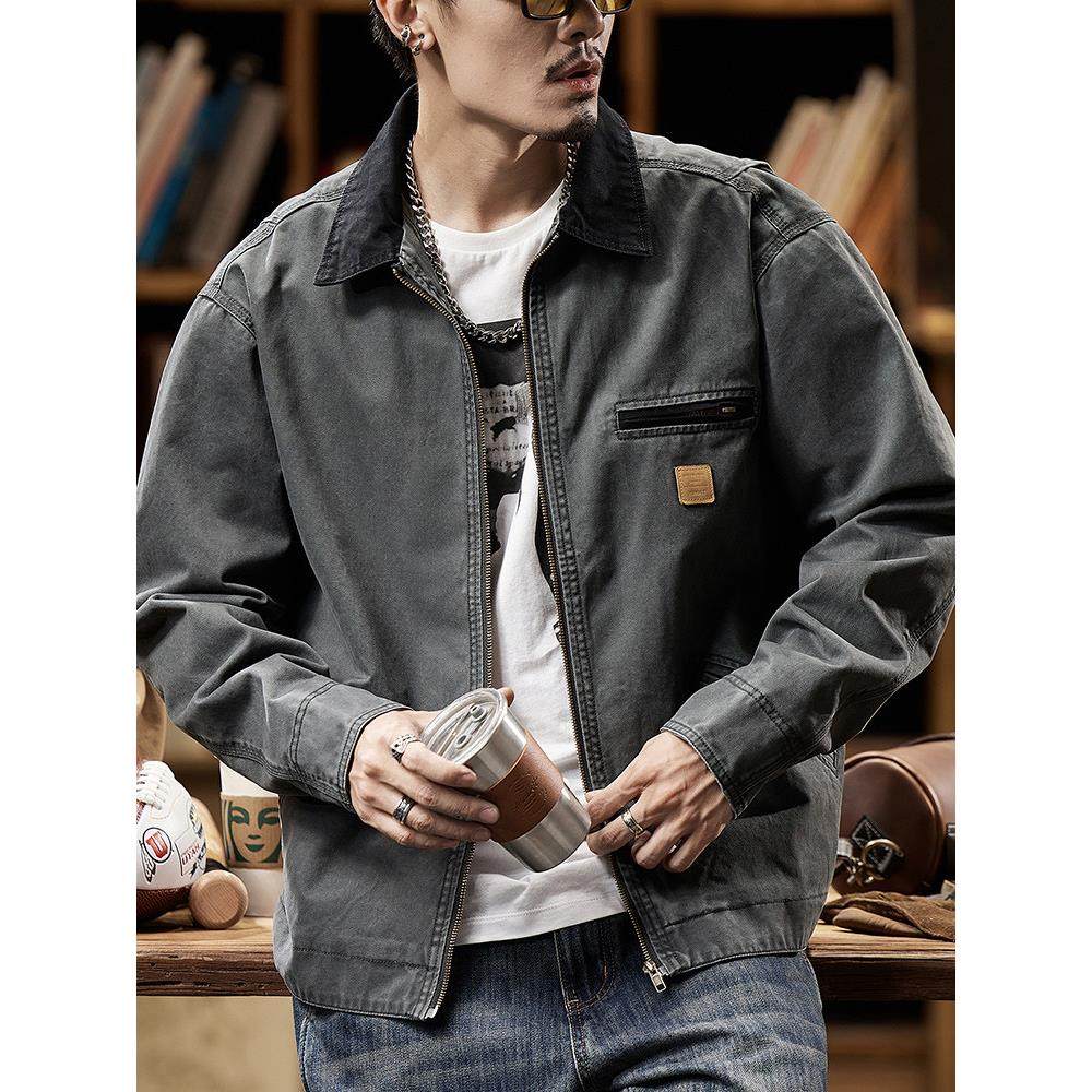 【美式复古】Ander Jurnal夹克春秋翻领做旧男士纯棉工装外套潮牌,男装,时尚防晒服,淘宝优惠券,粉丝福利购,淘宝优惠卷