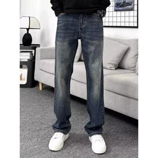 男士 BIAS覆古做旧直筒牛仔裤 春季 美式 高街微弹休闲长裤 neith
