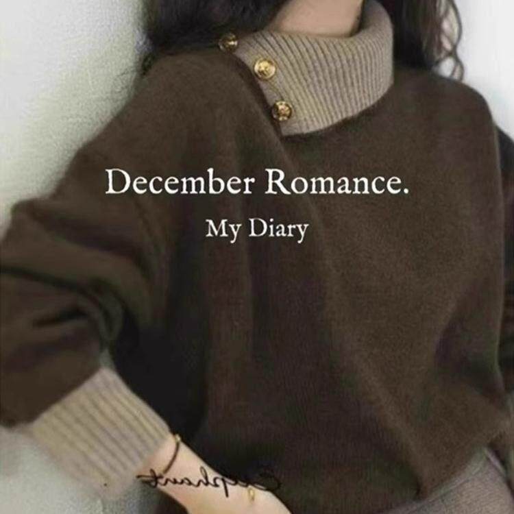 日系秋冬季高级感仿浣熊绒翻领毛衣女独特别致软糯针织衫茶歇上衣