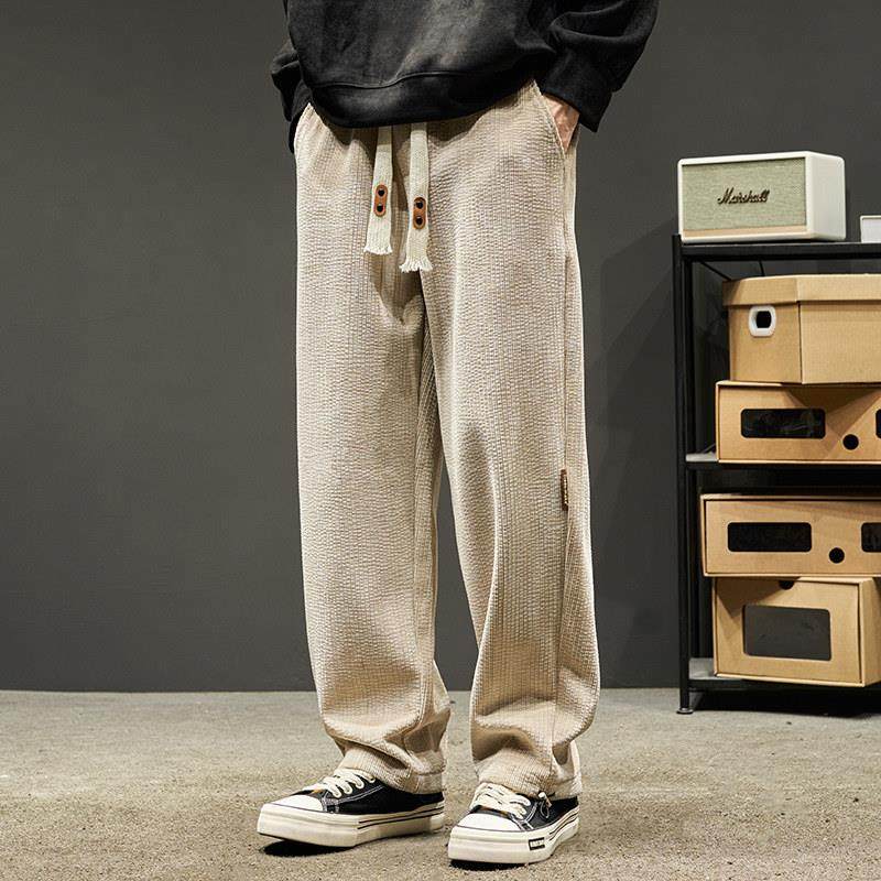 港风灯芯绒休闲裤男款潮流灯芯绒长裤 春秋季纯色抽绳束脚裤,男装,时尚防晒服,淘宝优惠券,粉丝福利购,淘宝优惠卷