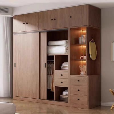 全实木衣柜家用卧室ENF级欧松板衣柜儿童小户型推拉门大衣橱定制