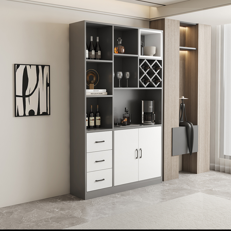 实木酒柜客厅靠墙一体隔断柜家用厨房储物柜收纳柜轻奢红酒展示柜