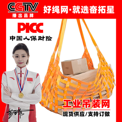 吊货网船用起重吊网彩色吊装网涤纶码头网兜吊砖网集装箱防护网