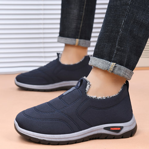 冬款男士加绒加厚保暖防滑棉鞋子