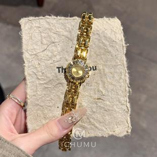 ICHUMU手表女款轻奢小众高级感镶钻小金表时尚气质女表手链式腕表