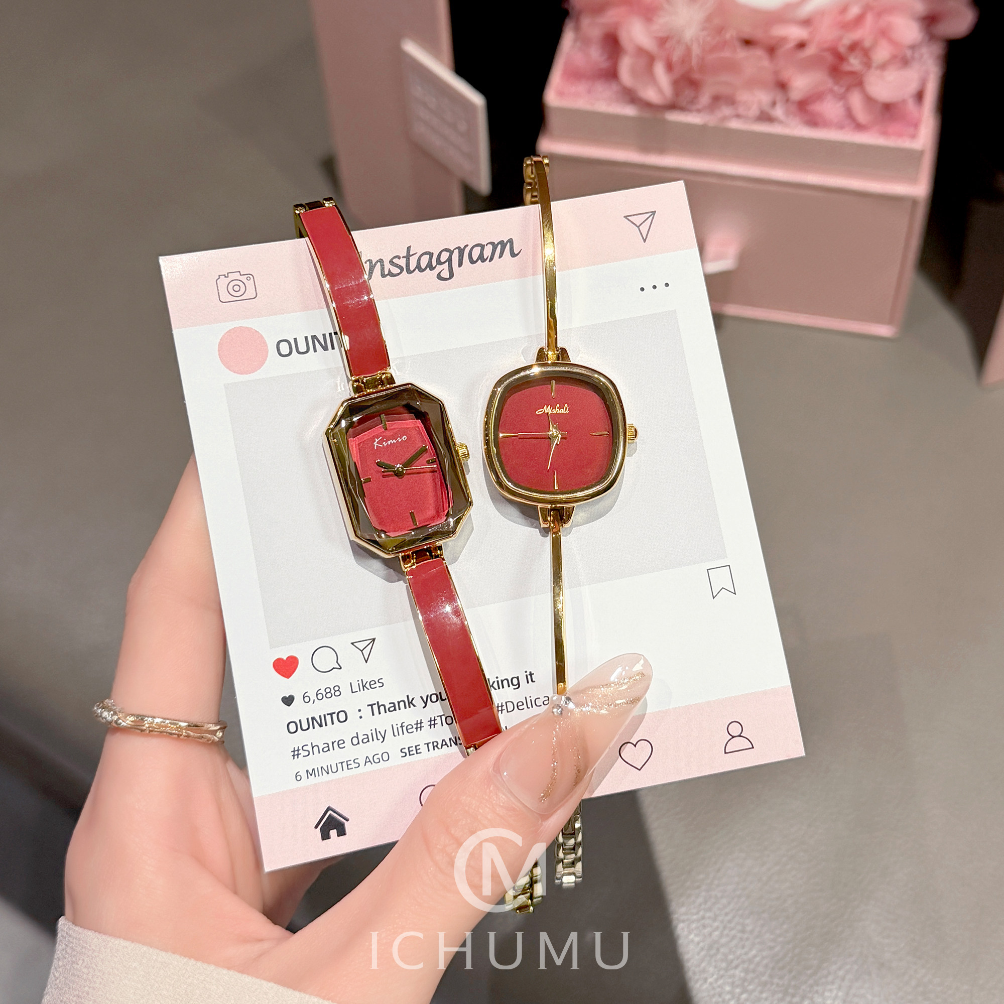 ICHUMU手表女款生日礼物情人节礼盒装送女生轻奢小众手链表高颜值