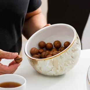 卫生间客厅卧室家用 轻奢北欧陶瓷迷你垃圾桶桌面收纳小号创意欧式