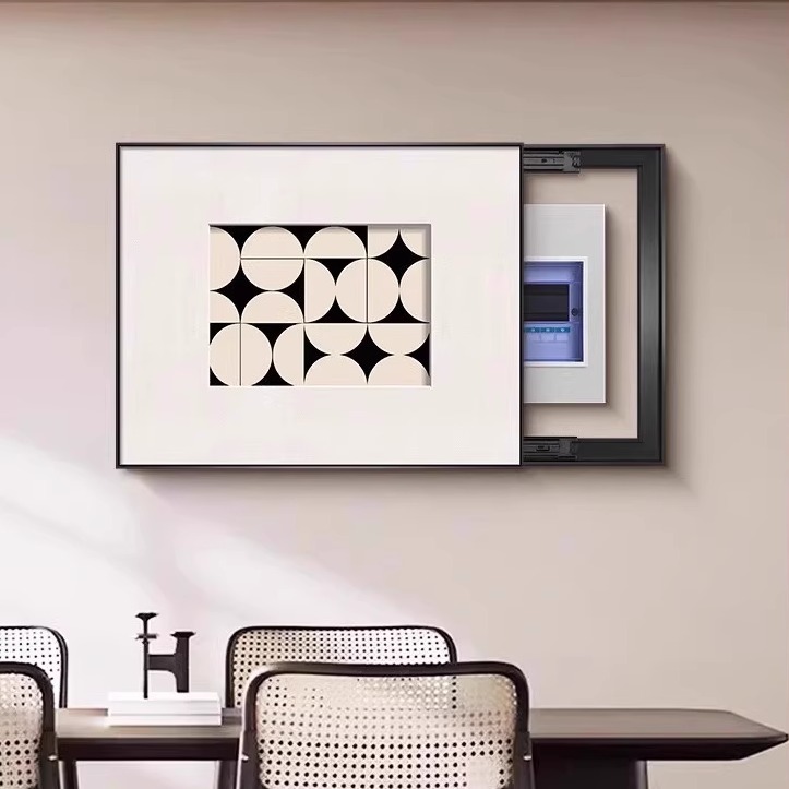 现代简约电表箱装饰画抽象