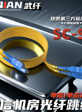 武纤 SC-SC/UPC单模单芯双芯光纤跳线电信级尾纤机房光纤线1/3/5/10/15/20/30米熔接3.0