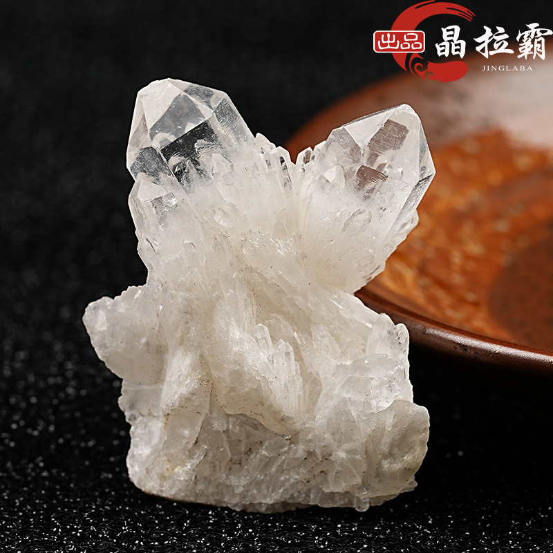 天然白水晶簇摆件矿物标本