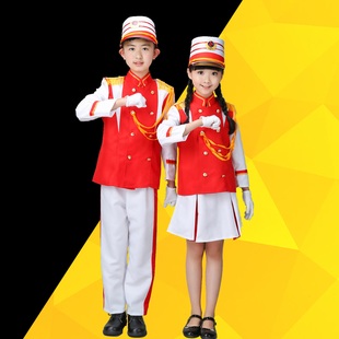 六一幼儿园鼓号队少儿升旗手服装儿童仪仗队少先队管乐队表演服装