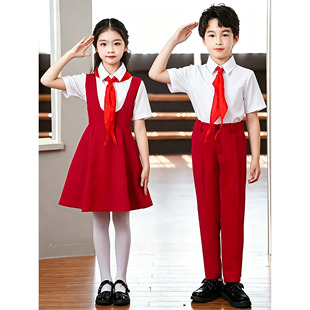 新款儿童小学生少儿女童红色故事爱国合唱诗歌朗诵演讲比赛演出服