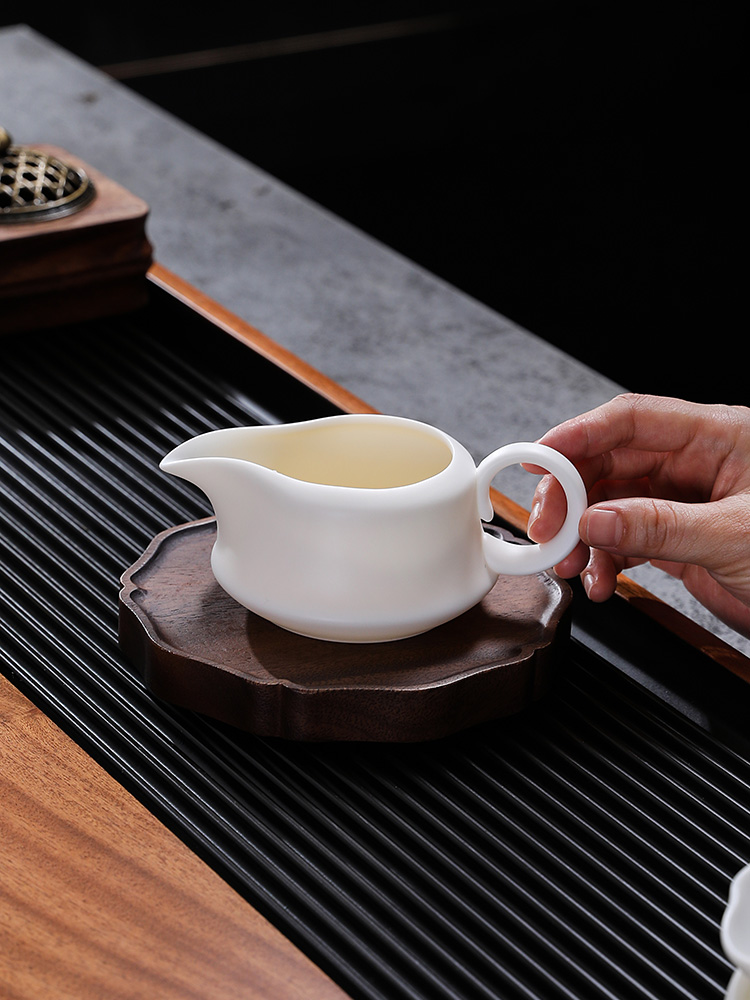 白瓷茶具公道杯茶隔板茶杯茶海碗羊肉脂玉男杯滤茶漏茶陶瓷