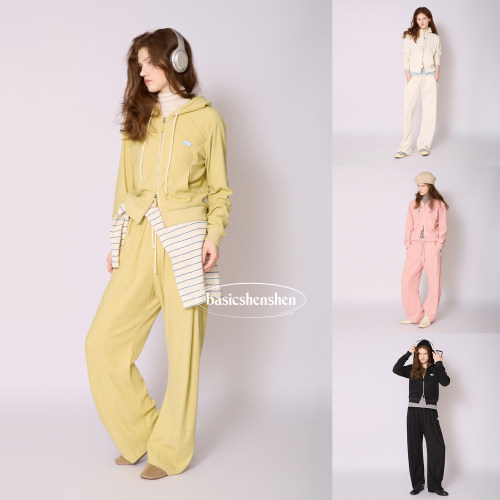 basicshenshen卫衣休闲裤套装女