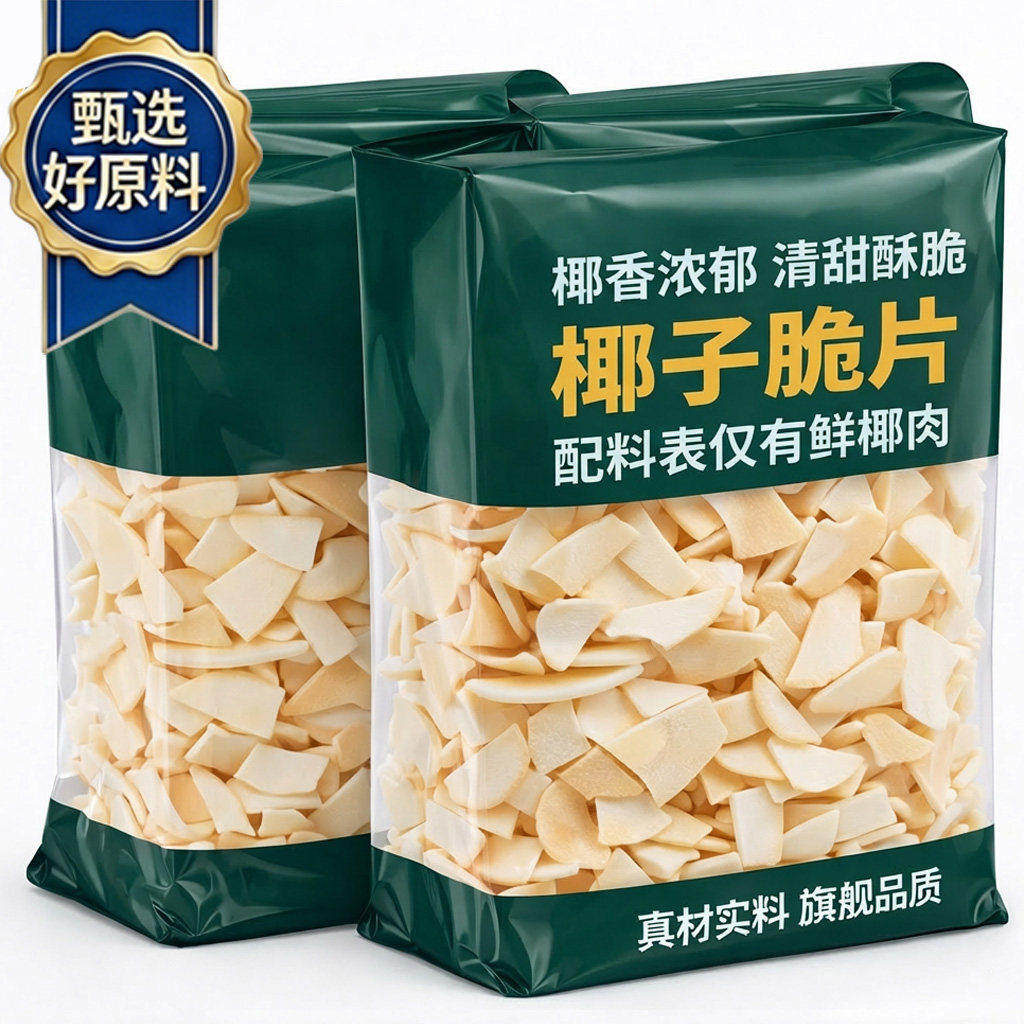 海南特产碳烤生椰子片脆片烘焙奶茶用商用非油炸小吃追剧解馋零食