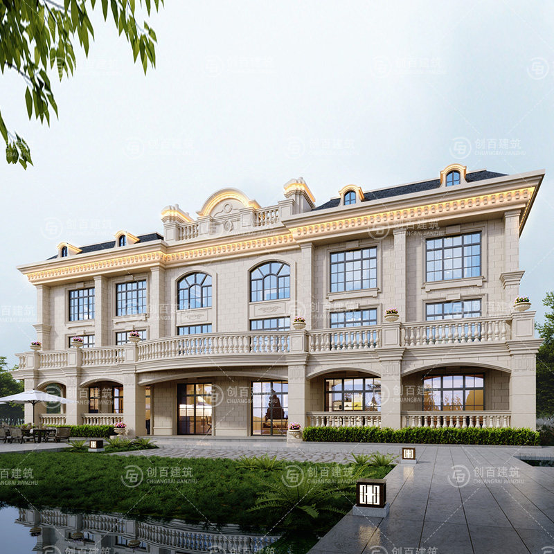 三层大欧式豪华别墅图纸兄弟建房样图/效果图销售