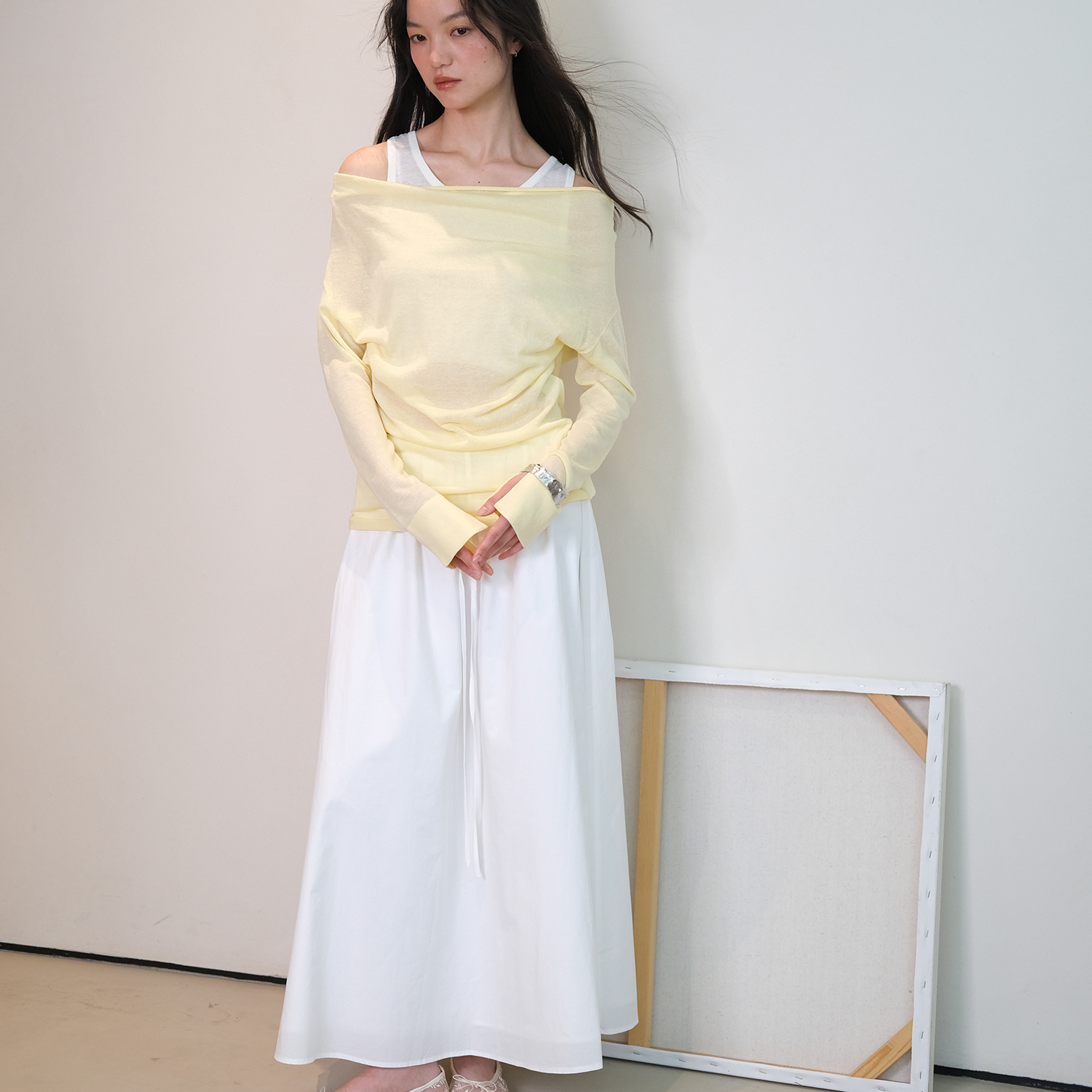 双层白色Tonolab24纯棉伞裙百搭