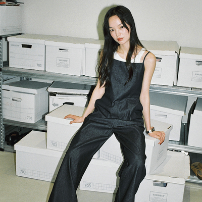 Tonō 质感显瘦原牛色牛仔吊带连体裤