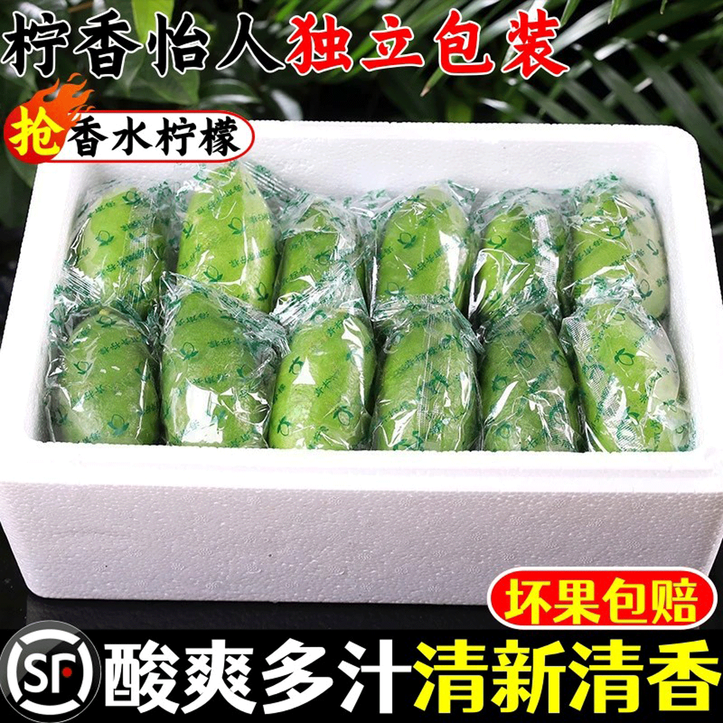 广东香水柠檬新鲜一级果应当季水果海南无籽青柠檬奶茶店专用10斤