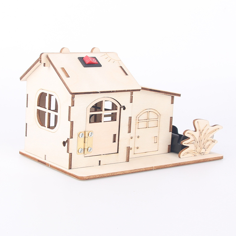 房子模型拼插小木屋七彩灯光小屋