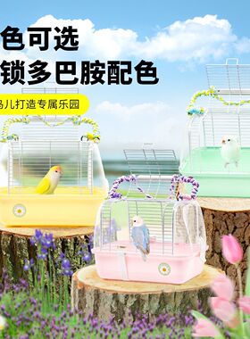 刺星球户外鹦鹉外带笼水晶外带笼彩色多巴胺通风透气饲鸟笼蜜袋鼯