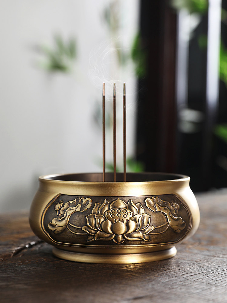 香炉纯铜家用室内供奉插香供佛大号宣德炉熏香炉香薰炉烧香焚香炉
