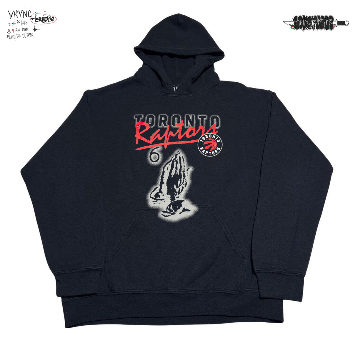 王有病工作室 重磅复古宽松慵懒风高级感黑色早秋卫衣连帽衫男女