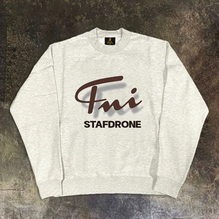 搞钱做慈善 卫衣388克！美式复古男情侣加厚女长袖圆领卫衣