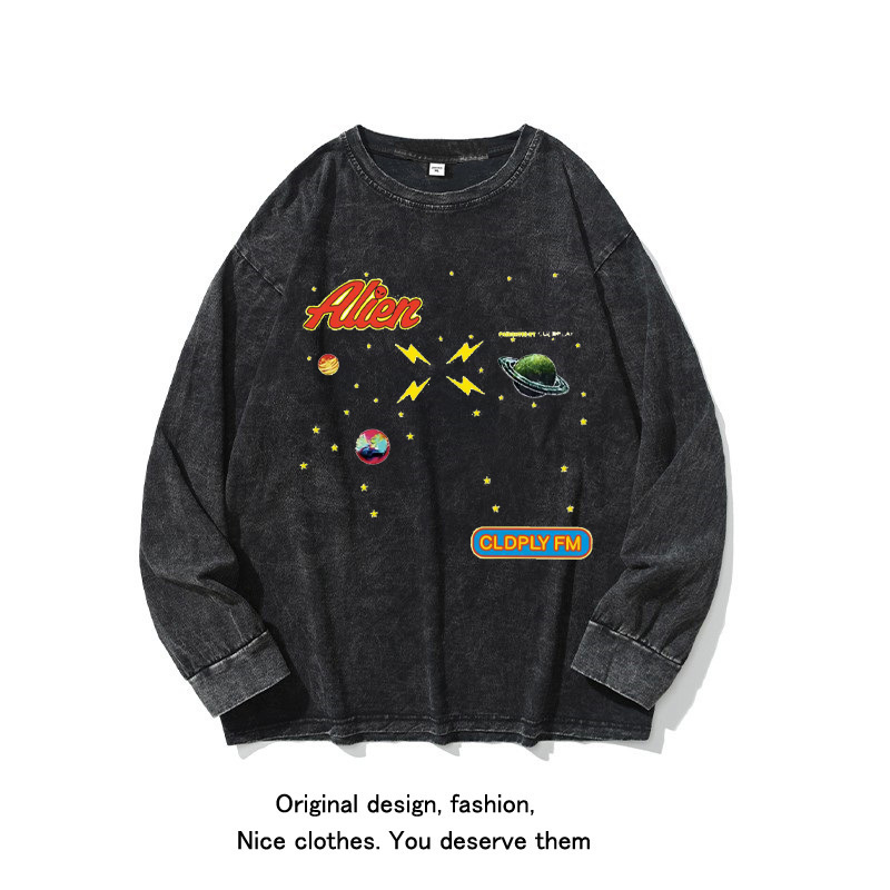 alien radio外星无线电Coldplay酷玩乐队英国摇滚水洗直喷长袖T恤