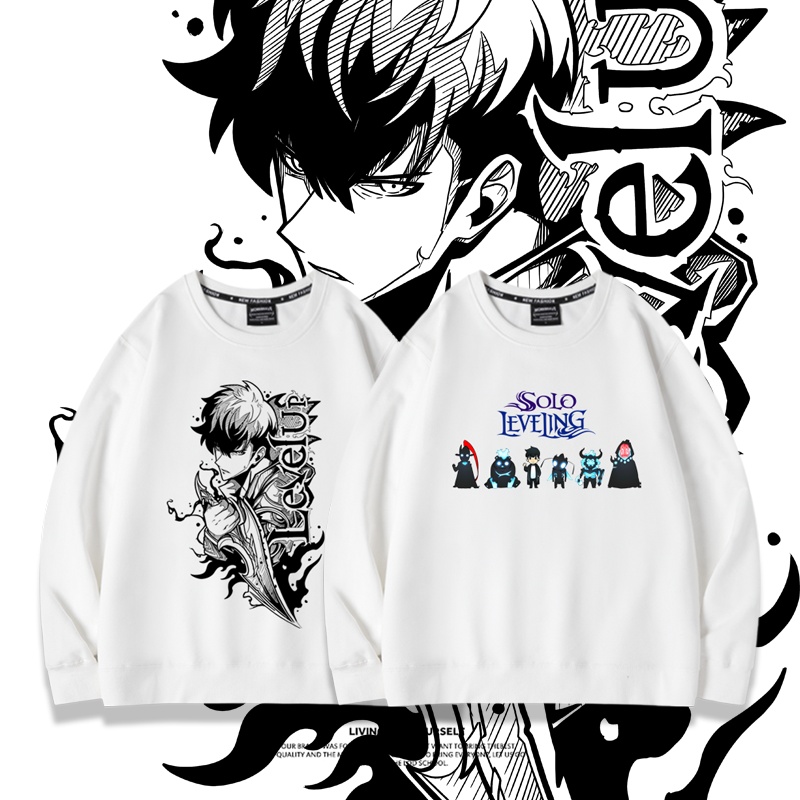 我独自升级动漫周边圆领卫衣2025秋冬新款男女宽松百搭上衣服外套