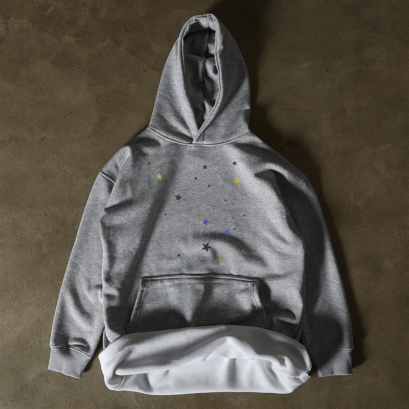 搞钱做慈善 银狐绒580克保暖！美式长袖女加绒加厚男上衣连帽卫衣