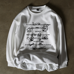 搞钱做慈善 保暖银狐绒499克！美式男加厚长袖女圆领加厚卫衣