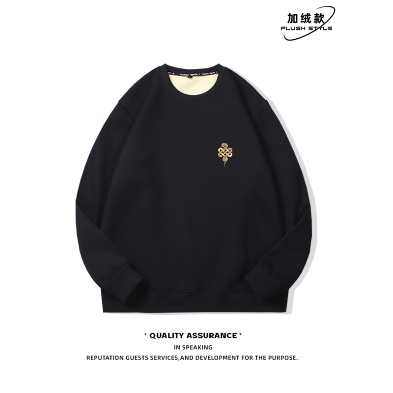 祥蛇结中国风卫衣男秋冬款