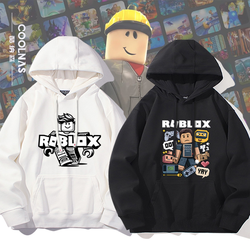 roblox虚拟世界罗布乐思周边男女学生连帽卫衣春秋帽衫宽松上衣潮