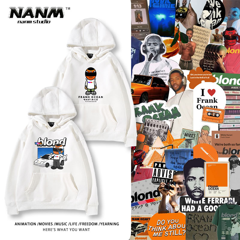 说唱歌手Frank Ocean周边连帽卫衣男女秋冬加绒嘻哈街头上衣服潮