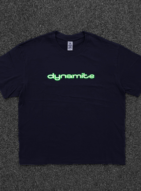 BOMBA STUDIO 藏蓝色美式潮牌oversize风街头宽松短袖T恤嘻哈街头