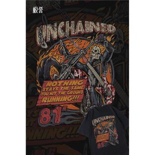T恤T 复古摇滚UNCHAINED Blanket Fleece shirts夏穿搭tee Biker