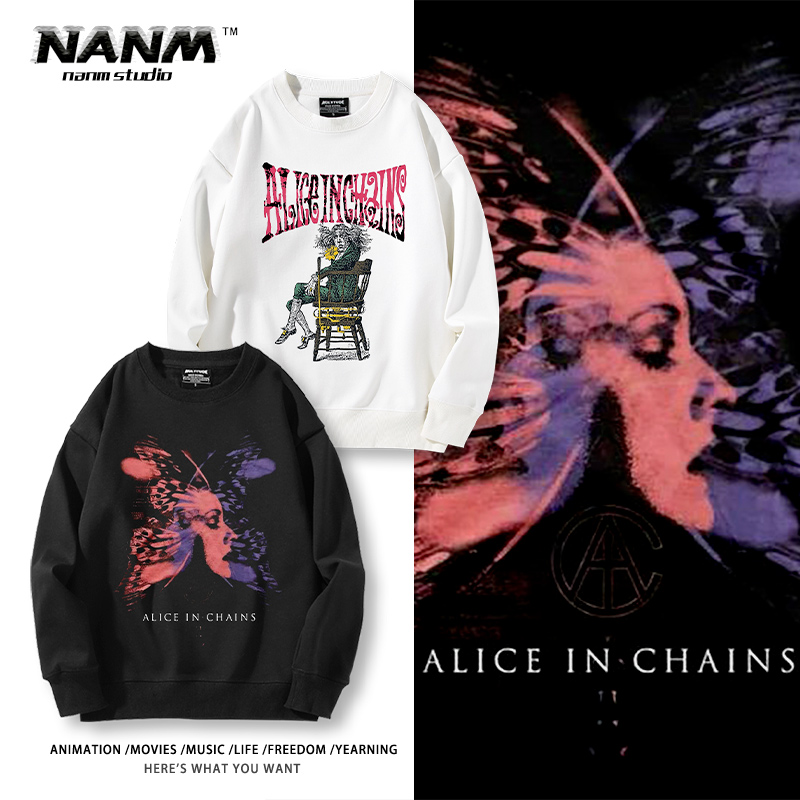 Alice in Chains爱丽丝囚徒乐队周边圆领卫衣男秋冬美式摇滚上衣