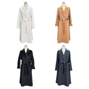 【100%山羊绒】15微米级浴袍羊绒大衣简约高奢气质长款大衣25999