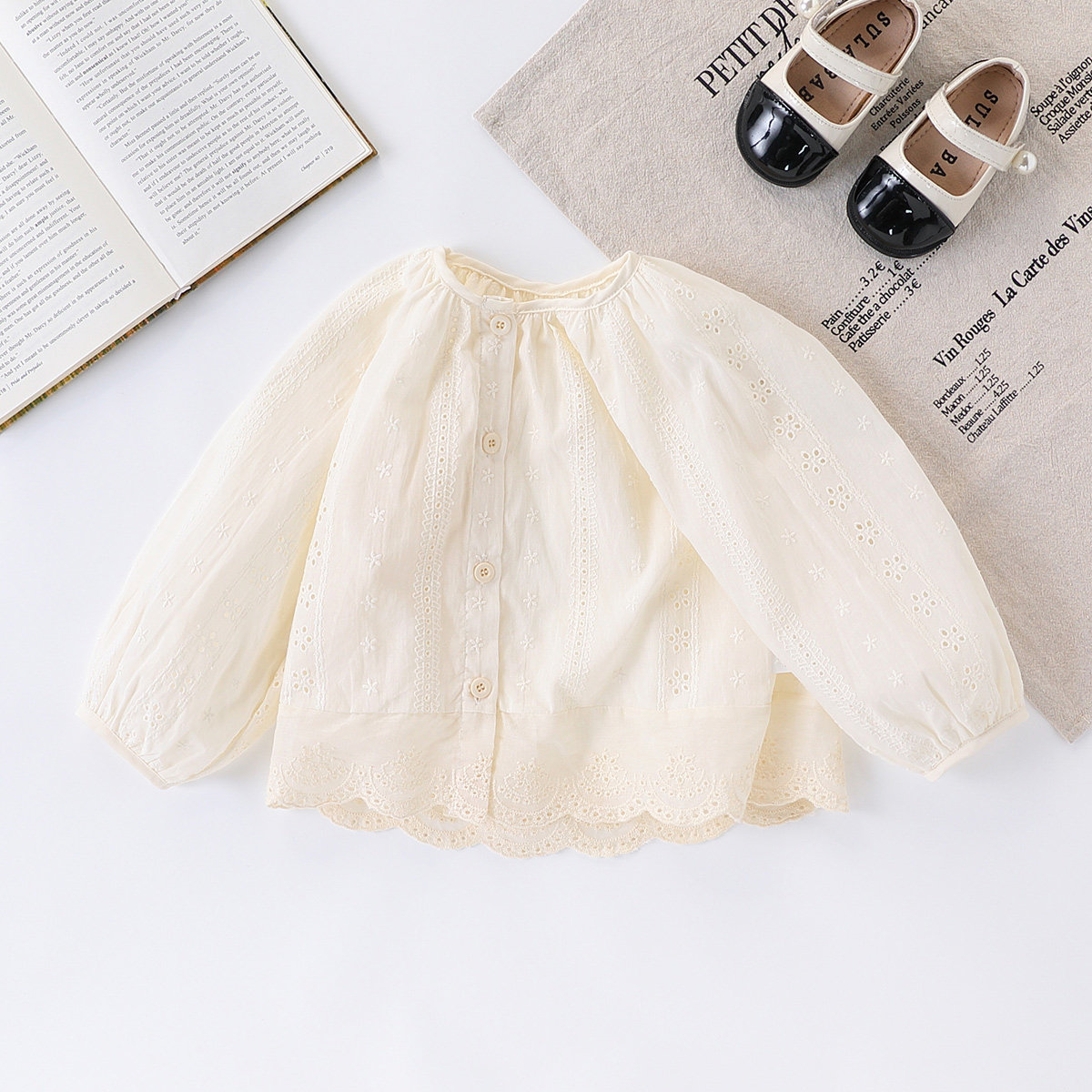 【轻薄衬衫外套】童装女童春夏洋气甜美衬衫儿童百搭遮阳纯棉外套