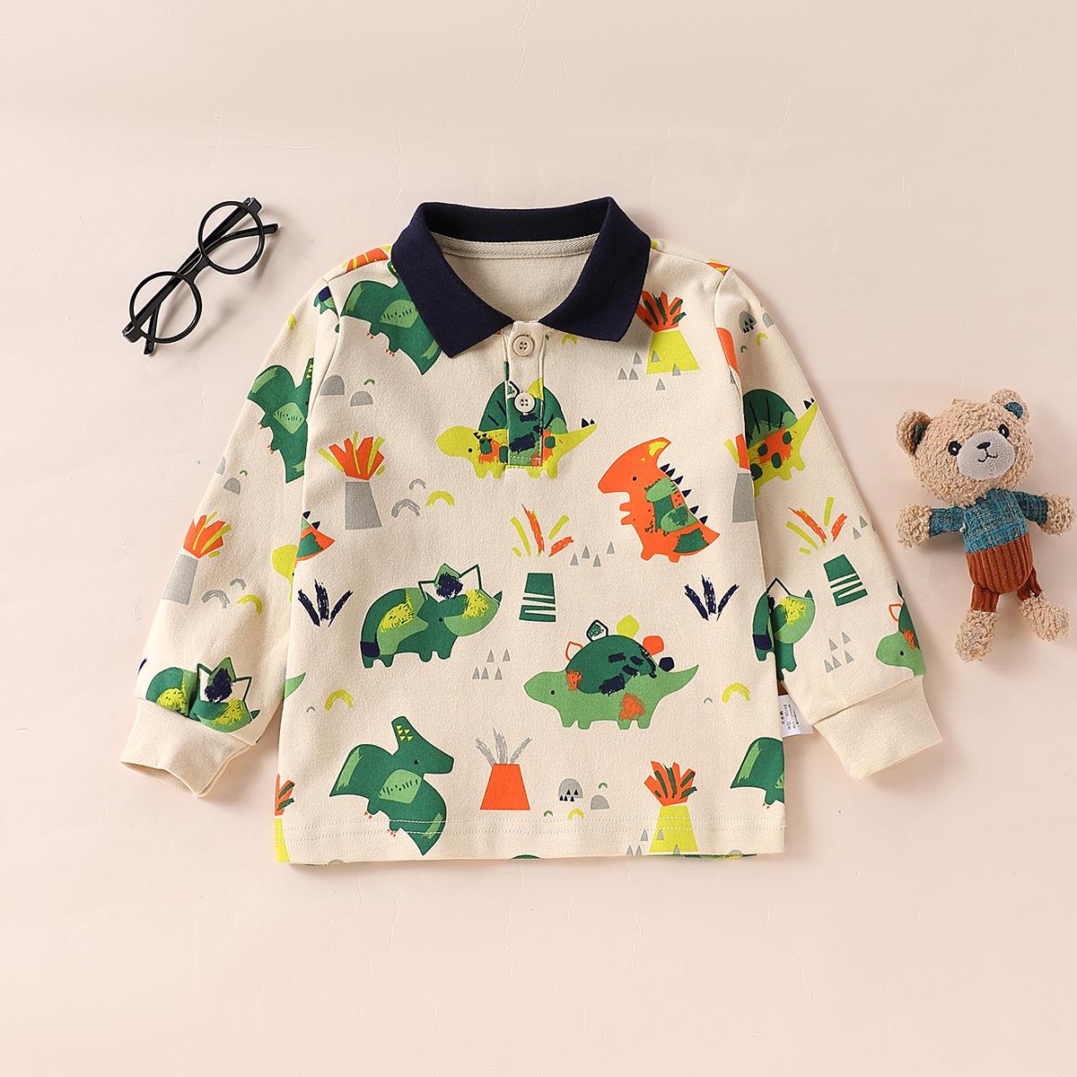 恐龙印花儿童POLO衫春季新款