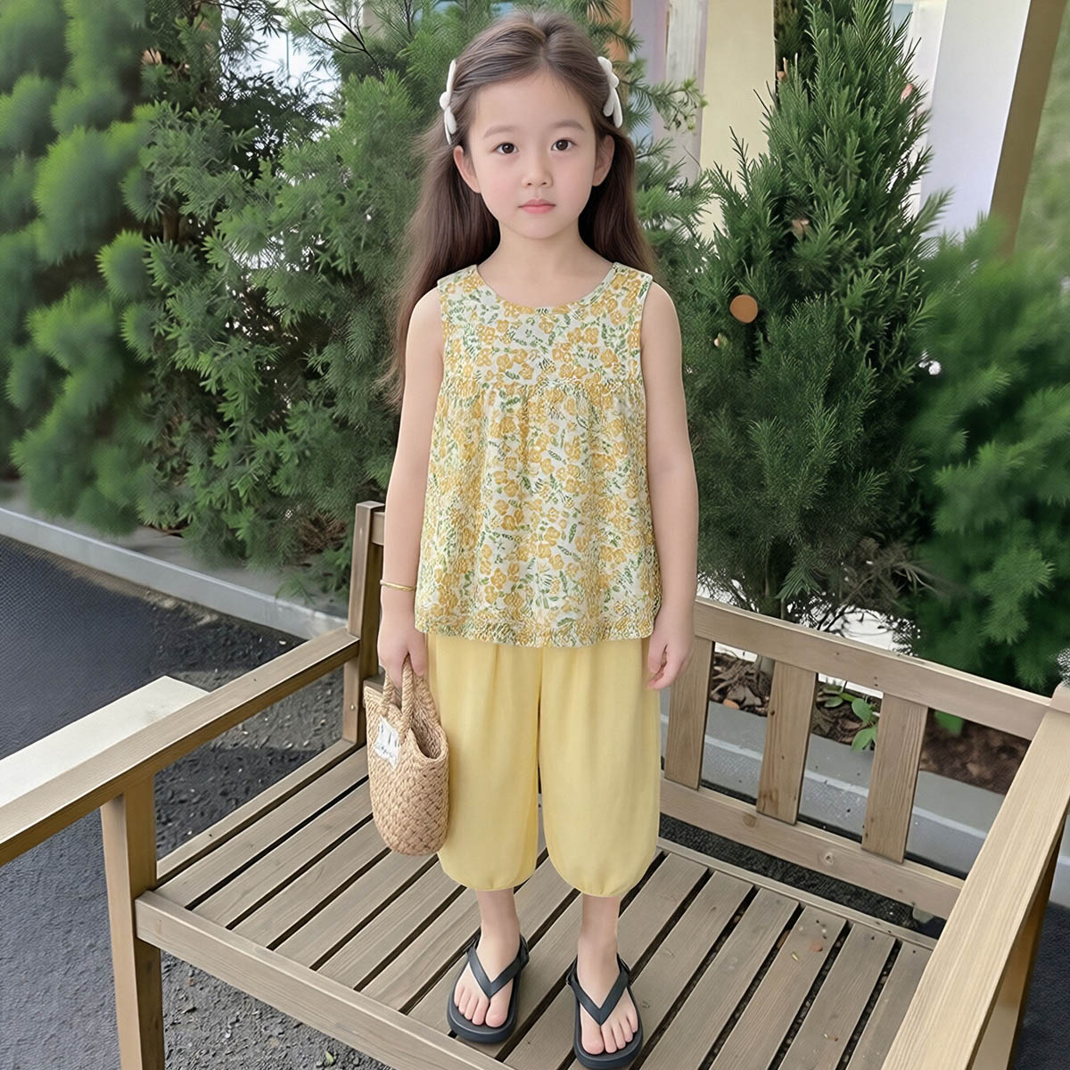 【甜美可爱】童装女宝宝夏季洋气舒适纯棉娃娃衫套装小童休闲套装