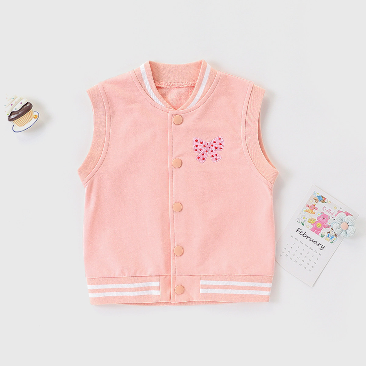 【洋气甜美马甲】童装女童春季时尚百搭马甲儿童舒适休闲背心外套