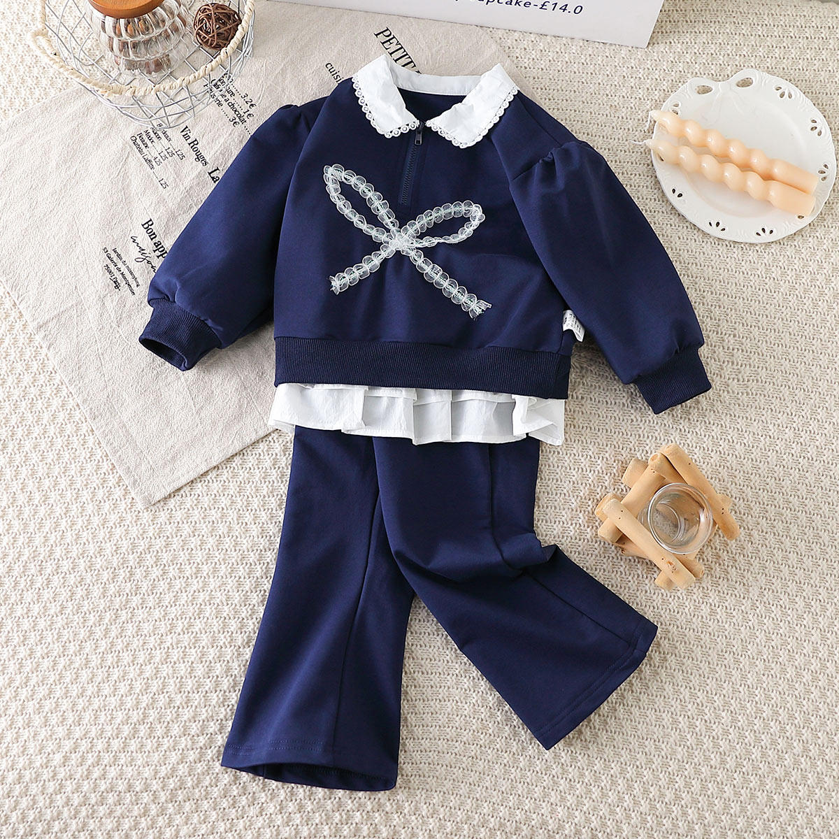 【时髦学院风】童装女童秋季气质卫衣裙裤套装儿童甜美洋气两件套