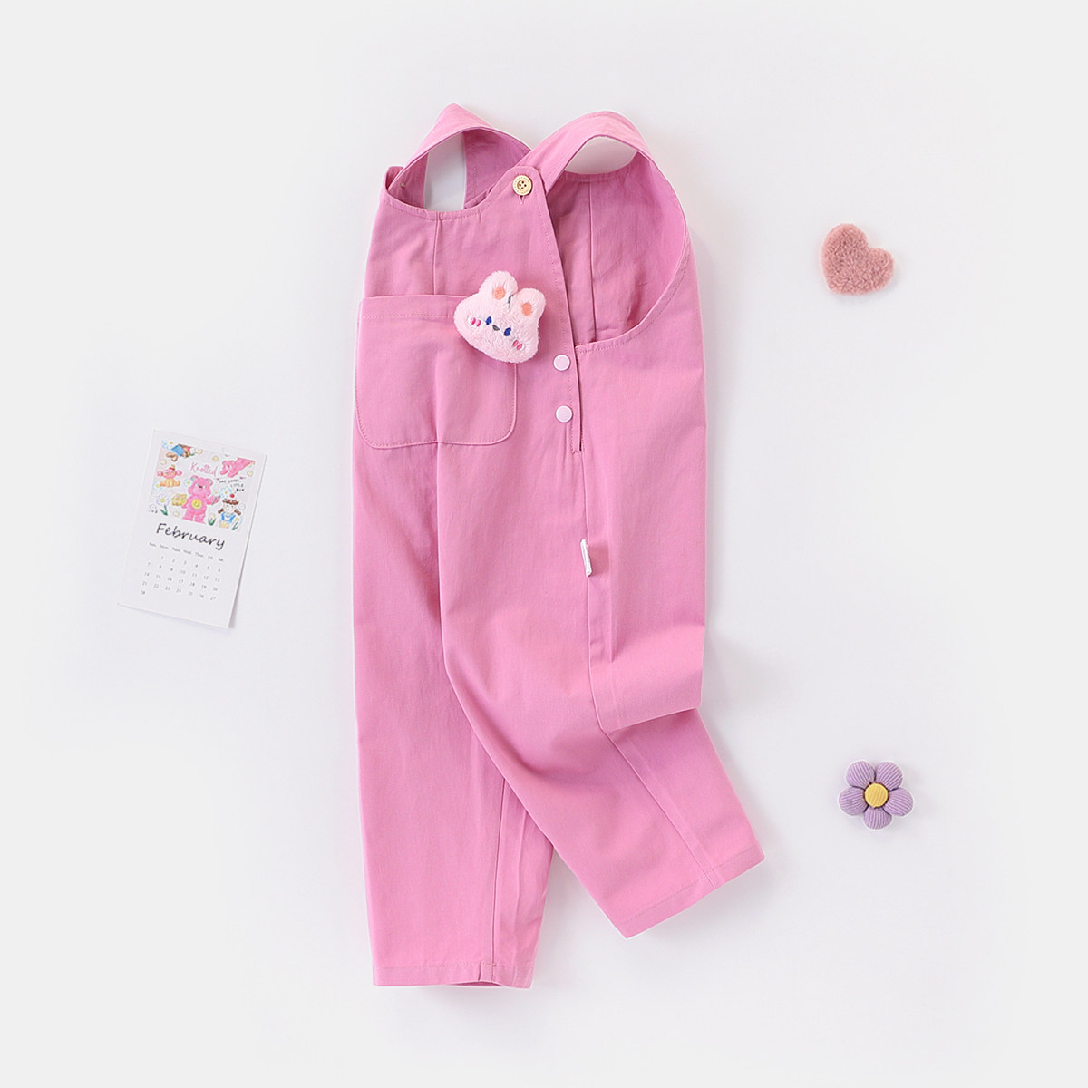 【洋气纯棉背带裤】童装女宝宝春季时尚休闲连体裤小童纯棉连身裤