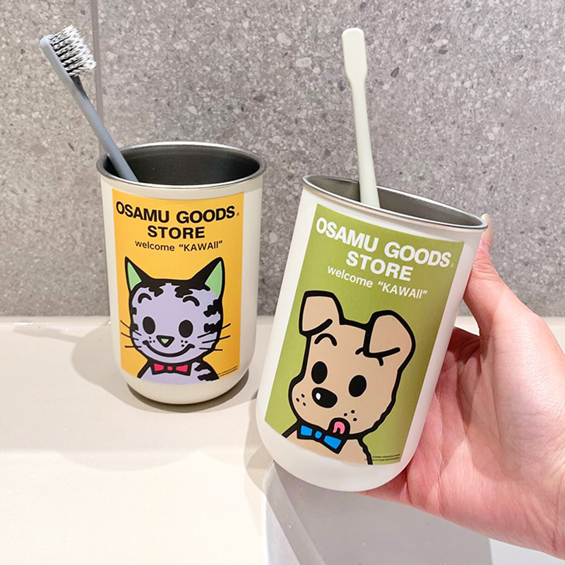 不锈钢洗漱杯日本家用高颜值