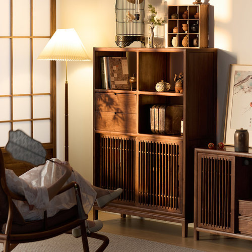 宋氏美学博古架多宝阁黑胡桃木