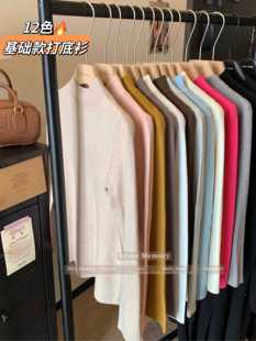 女装 修身 百搭纯色小高领内搭针织打底衫 显瘦早秋季 简约基础款